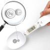 Weighing Spoon Scale Home Kitchen Tool Electronic Measuring Coffee Food Flour Powder Baking LCD Digital Measurement adjustable - White