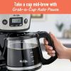 12-Cup Programmable Coffee Maker with Strong Brew Selector, Stainless Steel - black