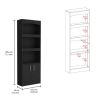 Detroit 2 Piece Office Set, Dozza Bookcase + Aramis Desk, Black - as Pic